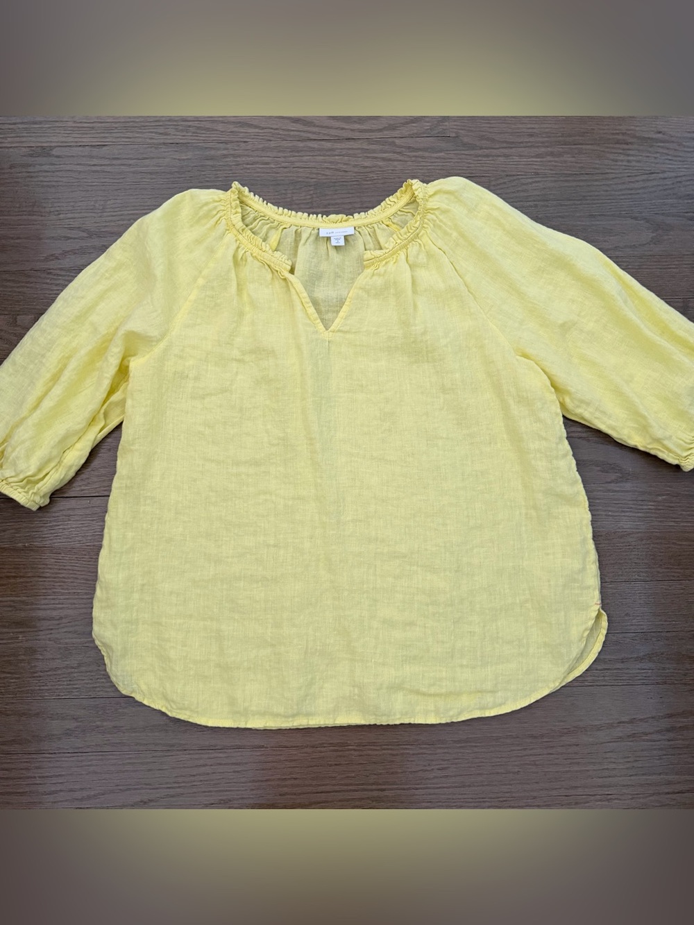J. Jill 100% linen peasant tunic yellow blouse size small tall